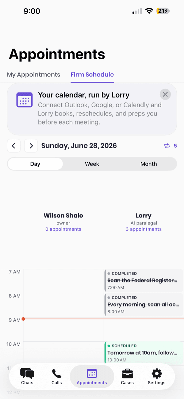 Scheduled directives in the Lorry iPhone app