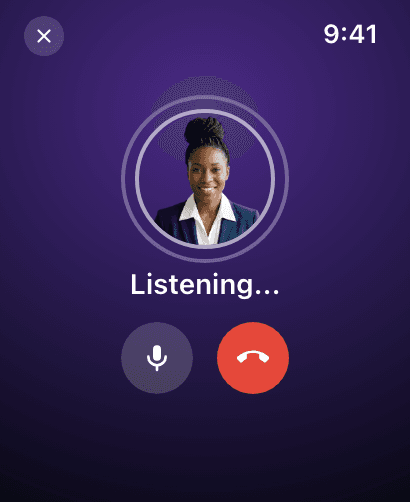 Taking a client call on Lorry for Apple Watch